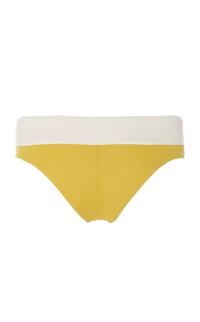 Shop Tori Praver Cammie Beaux Bikini Bottom In Yellow