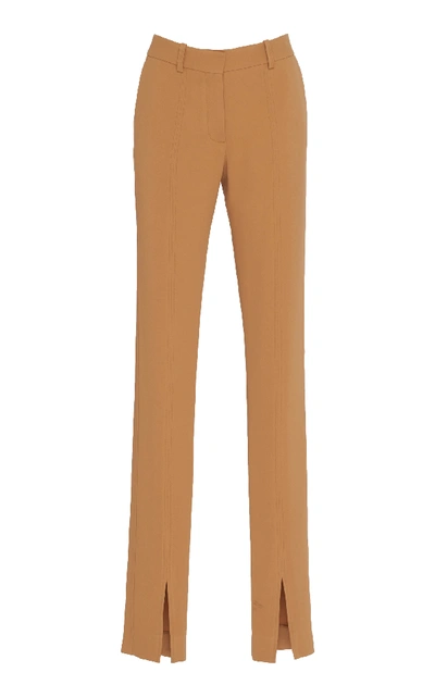 Shop Victoria Beckham Skinny Slit-hem Pants In Brown