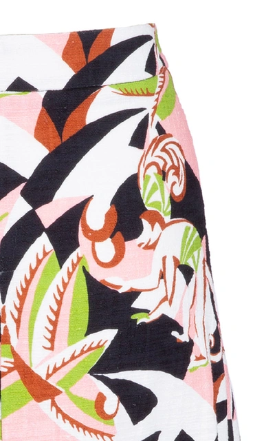 Shop La Doublej Jungle Fringe Cotton Blend Skirt In Floral