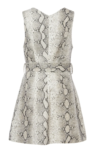 Shop Zimmermann Belted Snake-print Mini Dress In Python