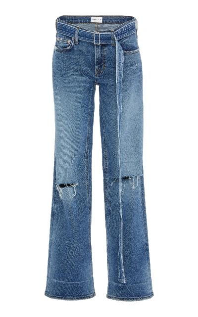 Shop Cotton Citizen Belted Mid-rise Boyfriend Jeans In Medium Wash