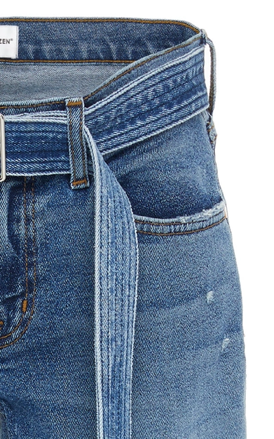 Shop Cotton Citizen Belted Mid-rise Boyfriend Jeans In Medium Wash