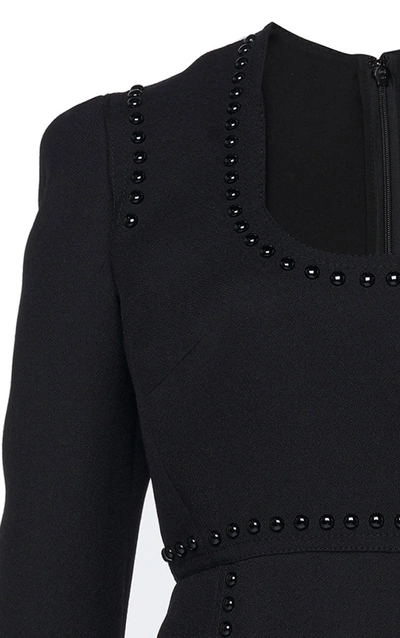Shop Giambattista Valli Stud-embellished Wool Dress In Black