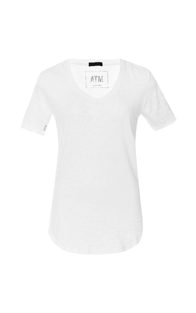 Shop Atm Anthony Thomas Melillo Slub Modal-jersey T-shirt In White