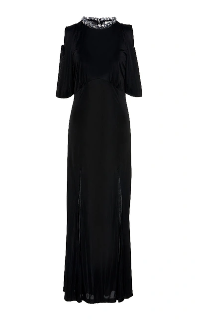 Shop Attico Fluid Jersey Slip Dress In Black
