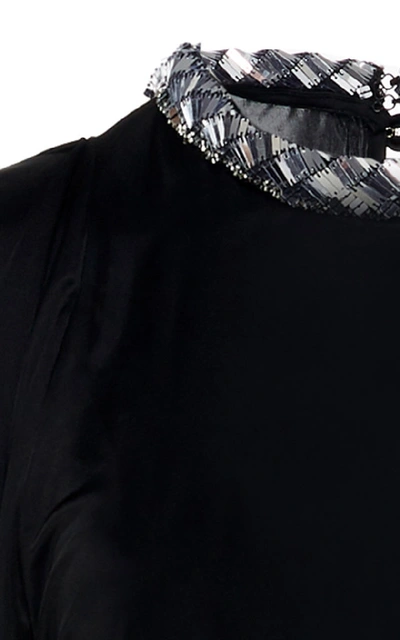 Shop Attico Fluid Jersey Slip Dress In Black