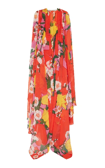 Shop Richard Quinn Floral-print Chiffon Caftan