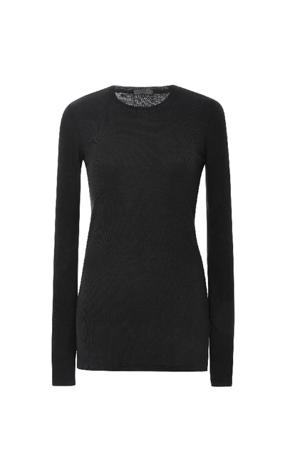 Shop Atm Anthony Thomas Melillo Ribbed Stretch-micro Modal Top In Black