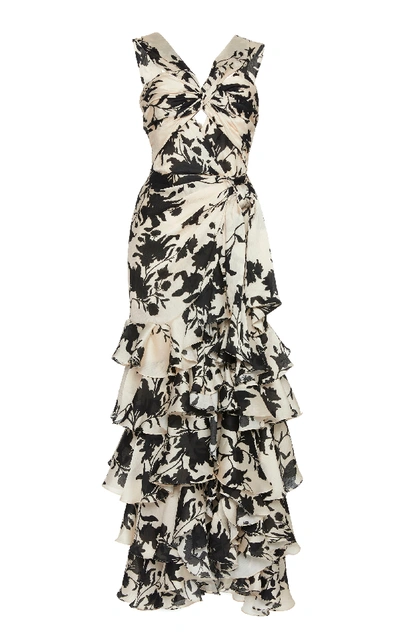 Shop Johanna Ortiz Exclusive Black Ginger Floral Georgette Dress