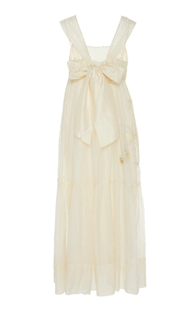 Shop Péro Embroidered Cotton Dress In White