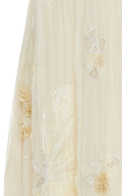 Shop Péro Embroidered Cotton Dress In White