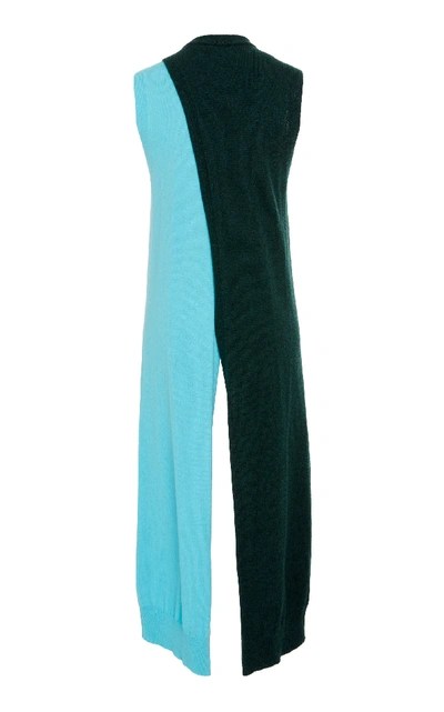 Shop Rosetta Getty Cutaway Color-block Cashmere Tunic In Multi