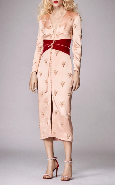 Shop Markarian M'o Exclusive Ramesses Scarab Gemini Silk Dress In Pink