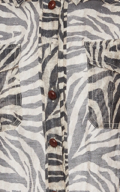 Shop Zimmermann Zebra-print Linen Shirt In Animal