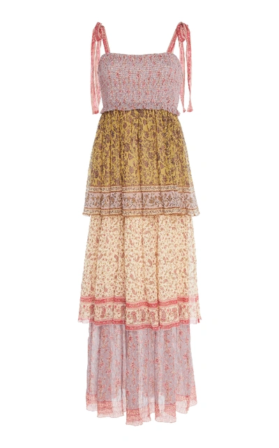 Shop Zimmermann Juniper Tiered Printed Silk Dress In Multi