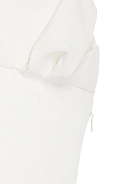 Shop Jacquemus Bambino Linen Mini-dress In White