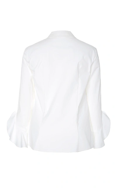 Shop Michael Kors Embellished Cotton-blend Top In White