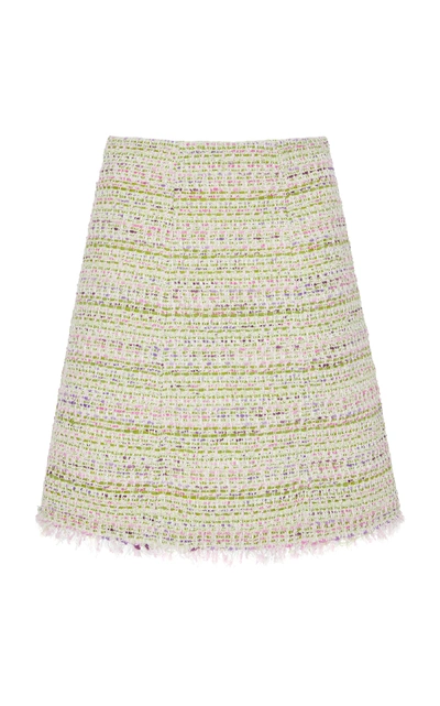 Shop Giambattista Valli Tweed Mini Skirt In Green