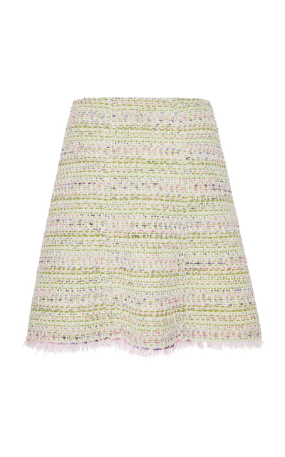 Shop Giambattista Valli Tweed Mini Skirt In Green