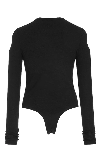Shop Atm Anthony Thomas Melillo Ribbed Stretch-micro Modal Bodysuit In Black