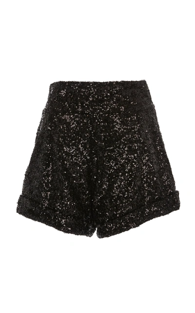 Shop Isabel Marant Orta High-waisted Sequin Shorts In Black