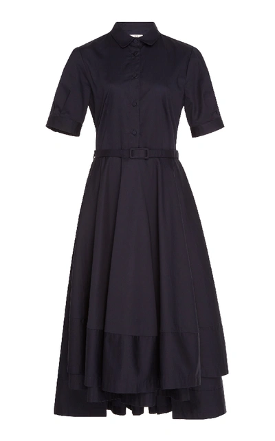 Shop Co Tton-poplin Dress In Navy