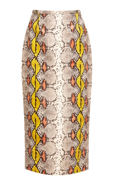 Shop Rochas Ononi Goatskin Pencil Skirt In Python