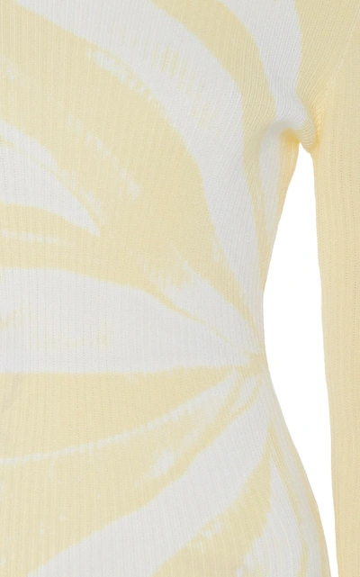 Shop Proenza Schouler Tie-dye Ribbed-knit Top In Yellow