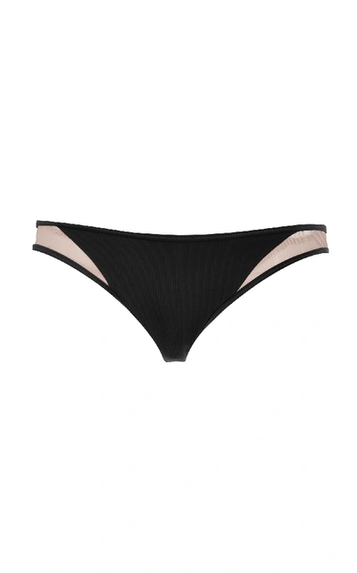 Shop Tori Praver Manon High-cut Cheeky Bikini Bottom In Black