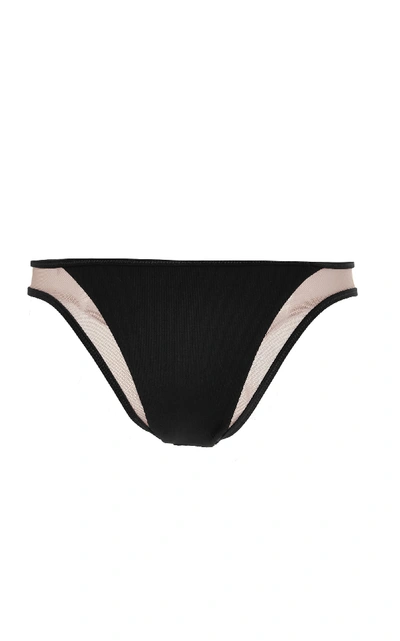 Shop Tori Praver Manon High-cut Cheeky Bikini Bottom In Black