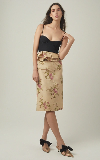 Shop Brock Collection Exclusive Origano Taffeta Pencil Skirt In Floral