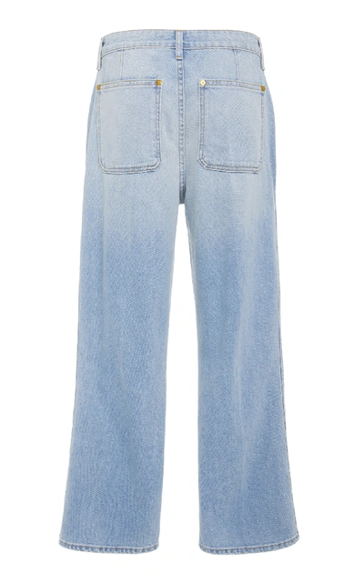 Shop Khaite Rachel Patch Pocket Mid-rise Cropped Jeans In Medium Wash