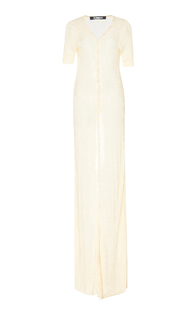 Shop Jacquemus Dolcedo Sheer Voile Dress In Neutral