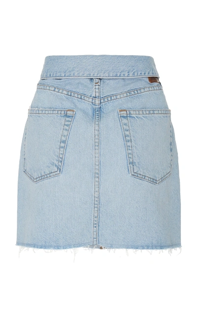 Shop Jean Atelier Flip High-rise Denim Mini Skirt In Light Wash
