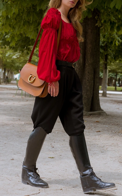 Shop Acheval Pampa Antonia Peasant Blouse In Red