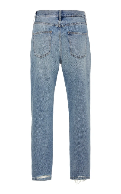 Shop Current Elliott Cropped High-rise Slim-leg Jeans In Blue