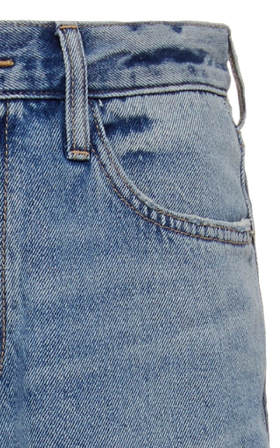 Shop Current Elliott Cropped High-rise Slim-leg Jeans In Blue
