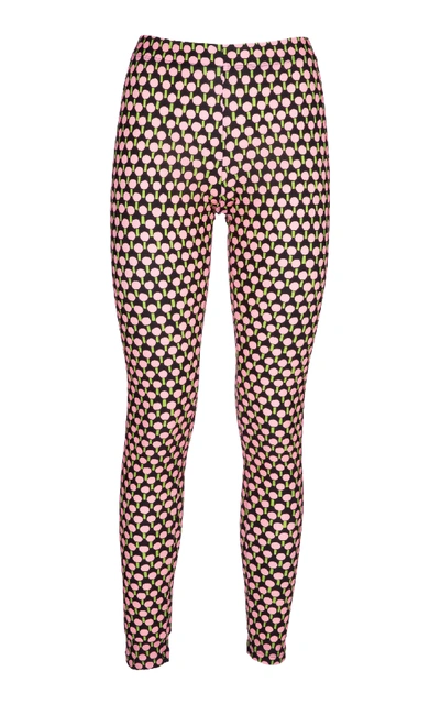 Shop La Doublej Printed Stretch-knit Leggings