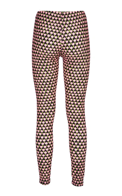 Shop La Doublej Printed Stretch-knit Leggings