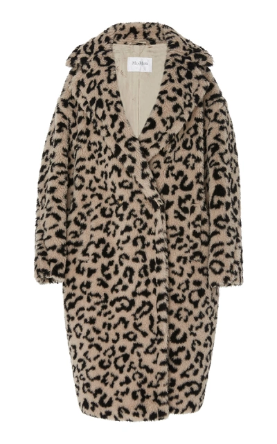 Shop Max Mara Edy Leopard-print Faux Shearling Coat In Animal