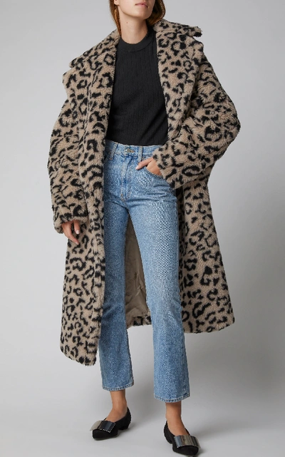 Shop Max Mara Edy Leopard-print Faux Shearling Coat In Animal