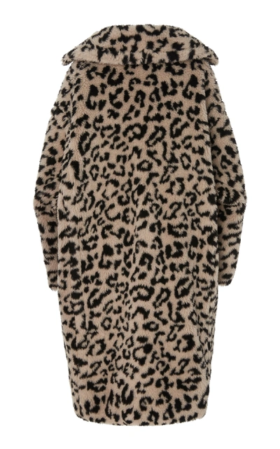 Shop Max Mara Edy Leopard-print Faux Shearling Coat In Animal