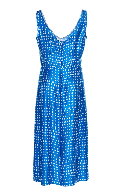 Shop Marni Printed Woven Dress In Blue