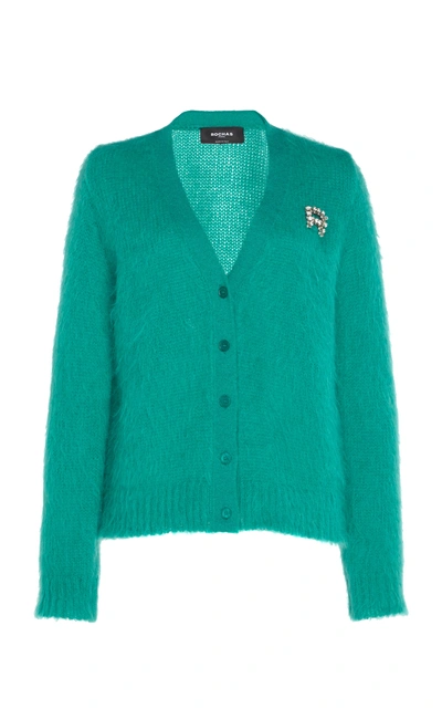 Shop Rochas Alpaca Knit Cardigan In Green