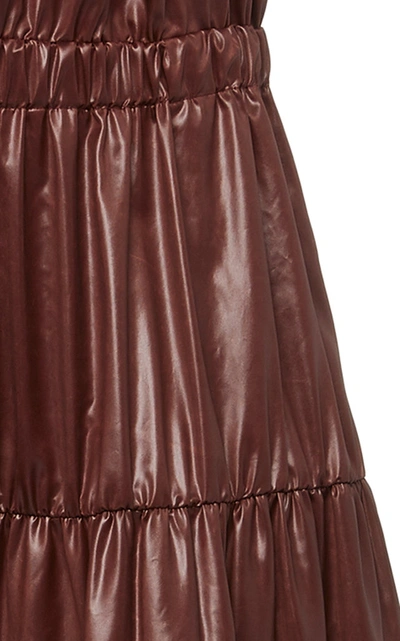 Shop Tibi Liquid Drape Culotte Jumpsuit In Burgundy