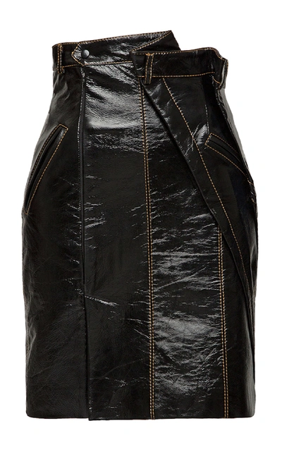 Shop Situationist Leather Mini Skirt In Black