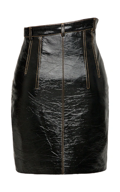 Shop Situationist Leather Mini Skirt In Black