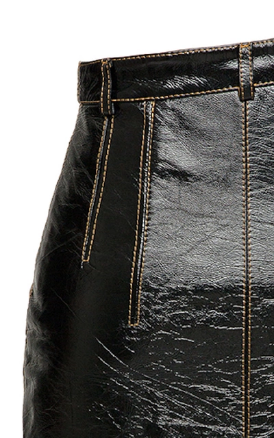 Shop Situationist Leather Mini Skirt In Black