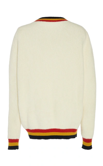 Shop The Elder Statesman Shag Cashmere Sweater In White