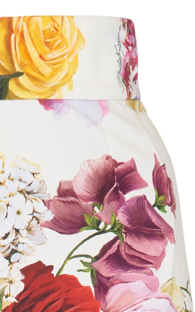 Shop Dolce & Gabbana Floral Print Cady Midi Skirt